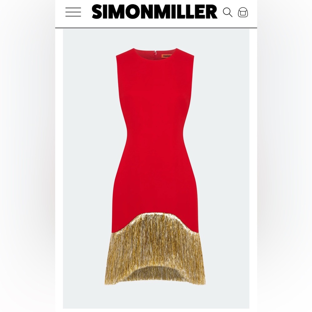 Simon Miller Red Dress with Gold Fringe